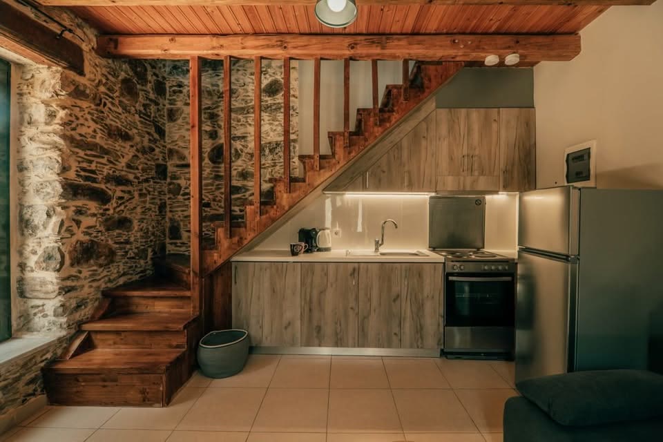 One Bedroom Maisonette — loft staircase and kitchen