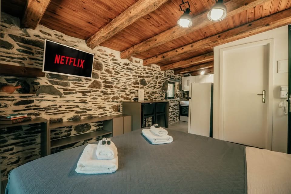 Studio for couples — bed and entertainment